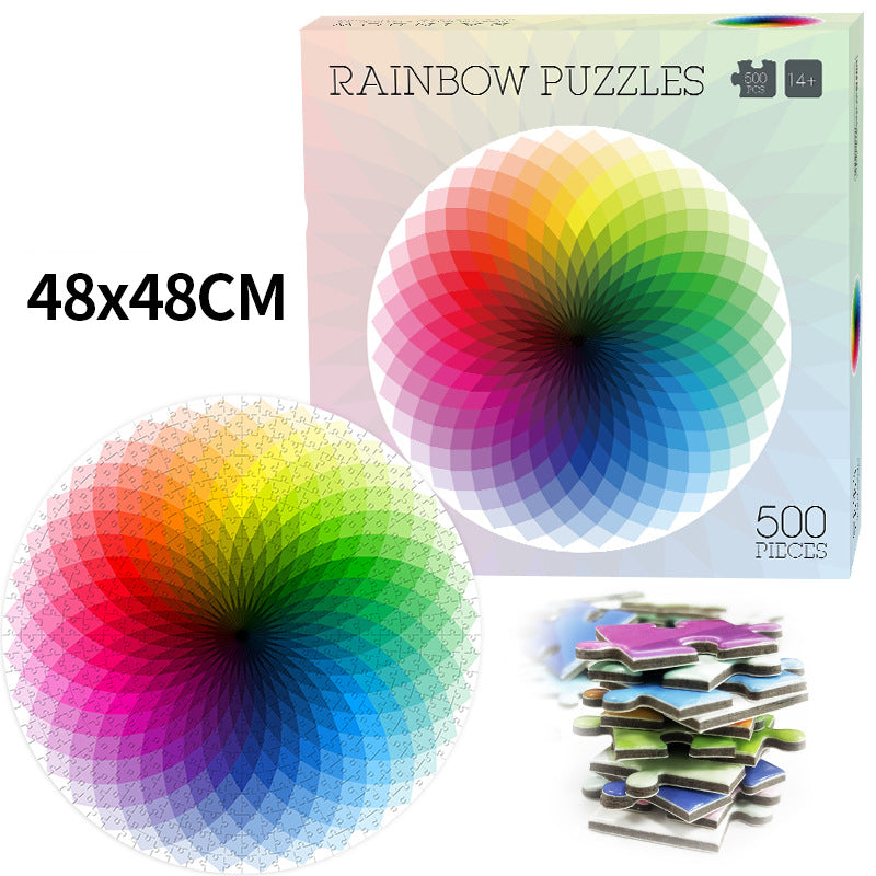 Round Puzzle 500 Pieces Zodiac Rainbow Magic Kaleidoscope