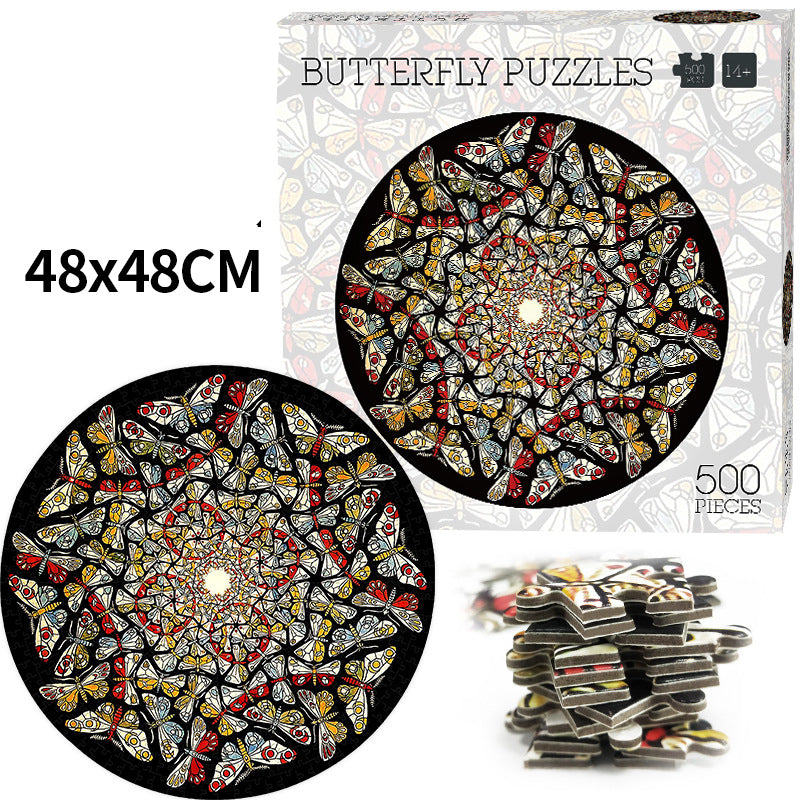 Round Puzzle 500 Pieces Zodiac Rainbow Magic Kaleidoscope